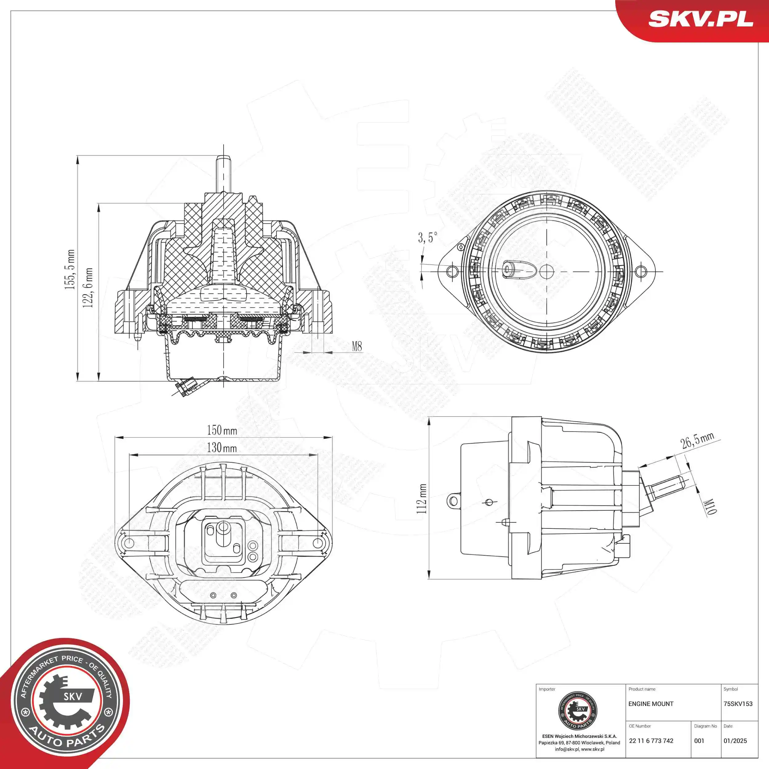 Mounting, engine